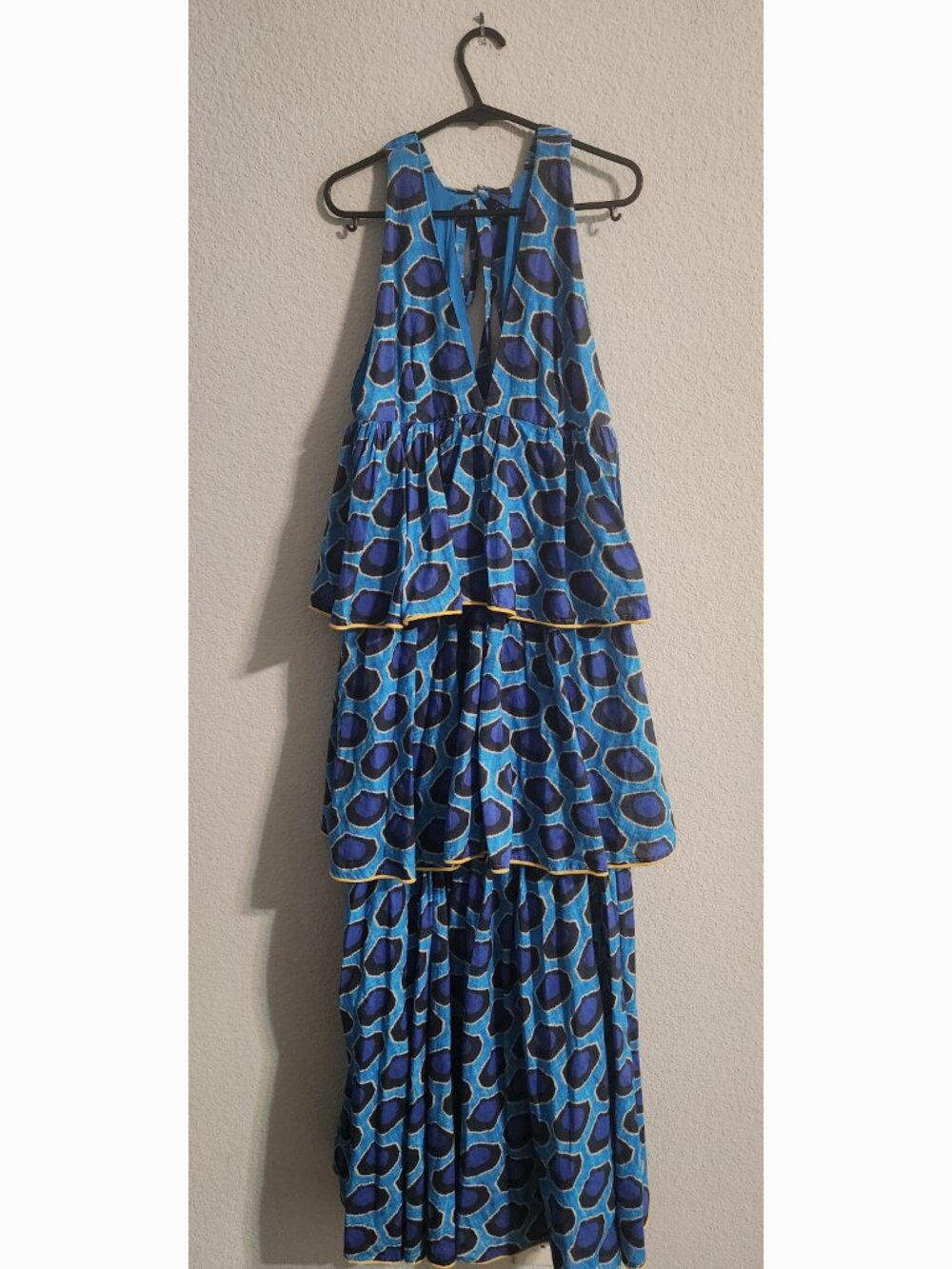 Rhode Leela Tiered Chanderi Dress Blue Ruffles size small - Picture 4 of 10